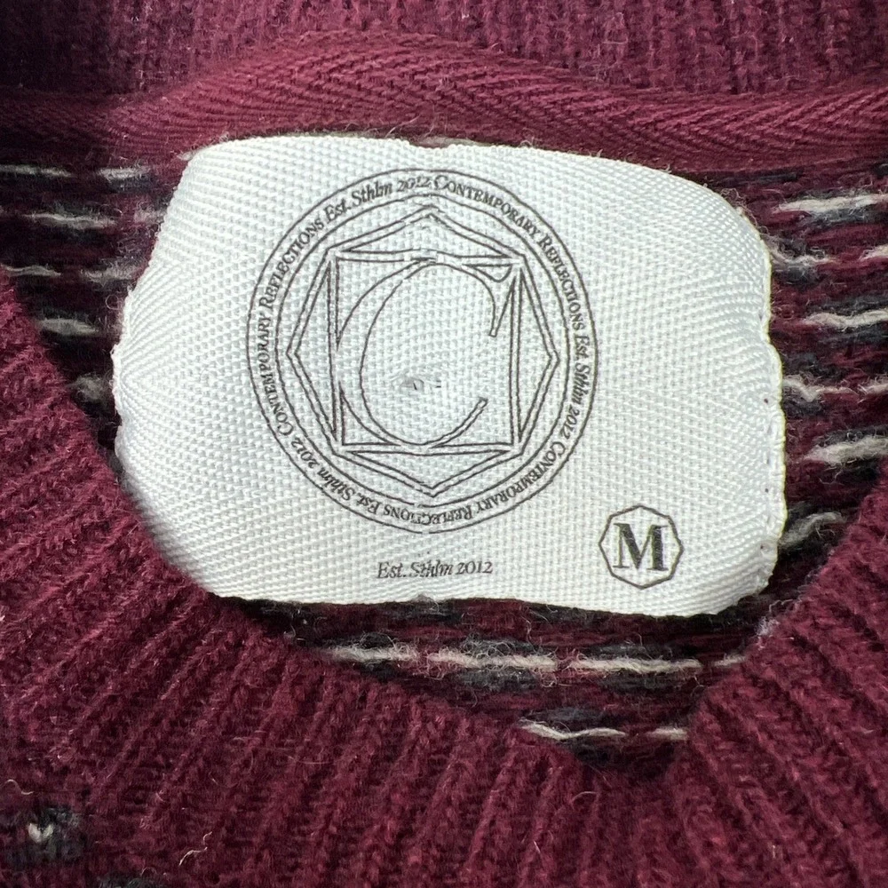 Contemporary Reflections Women's Ronny Lambswool Blend‎ Wine Sweater Size M